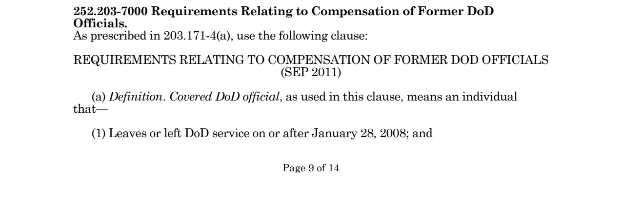 Source page for 252.203-7000