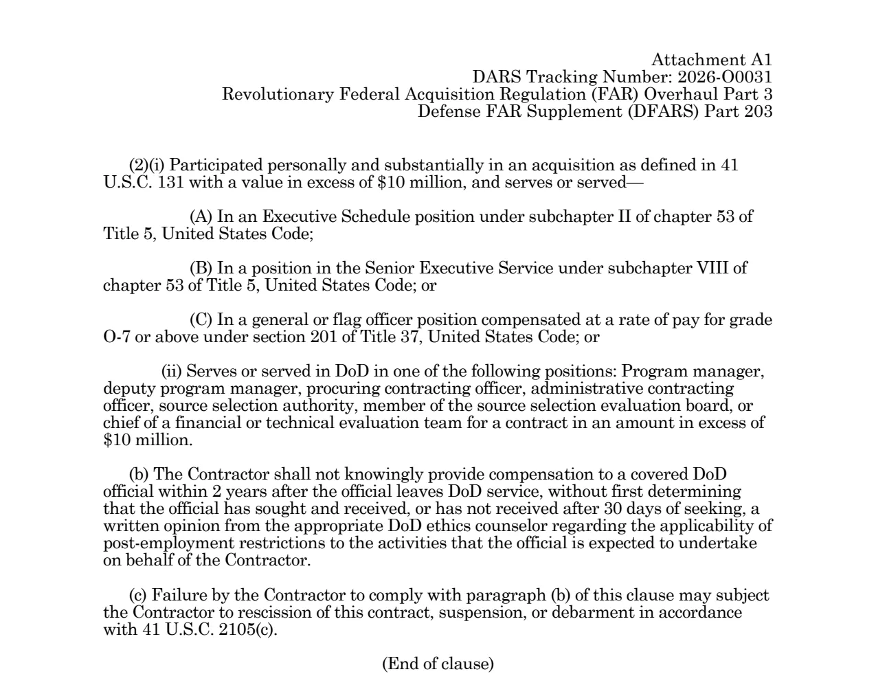 Source page for 252.203-7000
