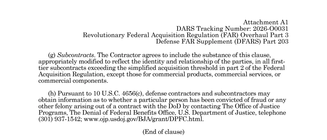 Source page for 252.203-7001