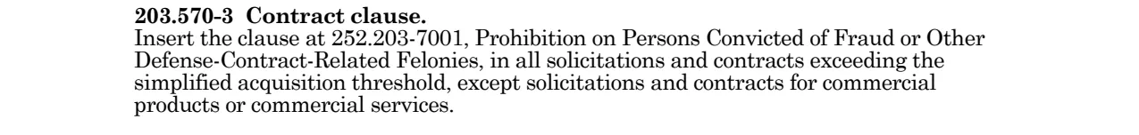 Prescription for 252.203-7001