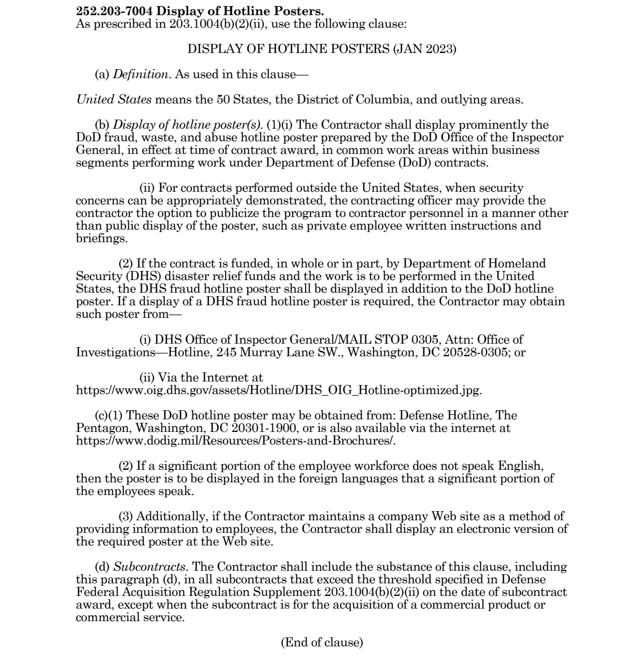 Source page for 252.203-7004