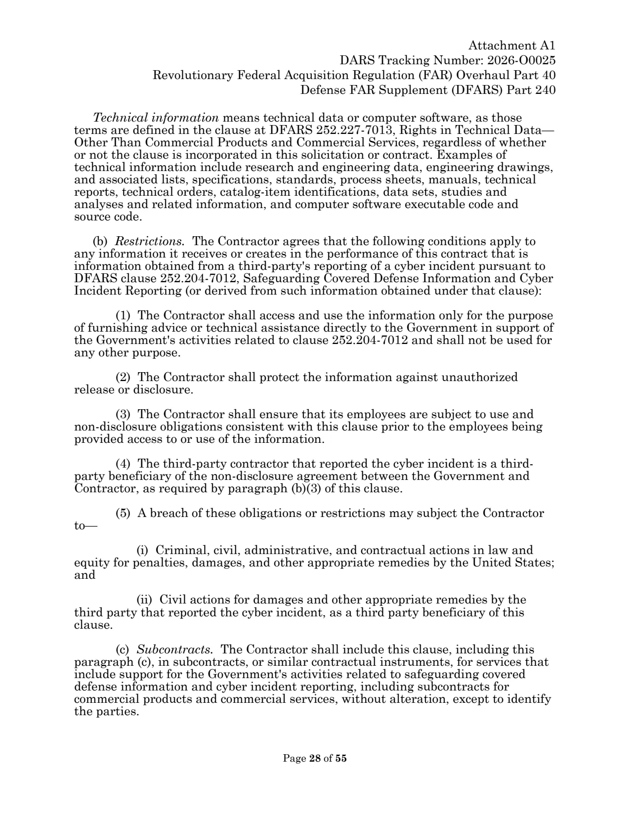Source page for 252.204-7009