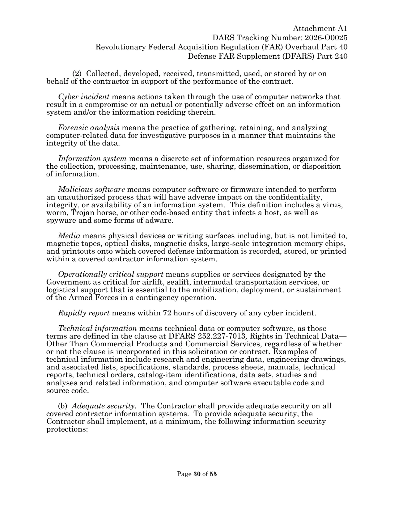 Source page for 252.204-7012