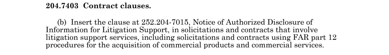 Prescription for 252.204-7015