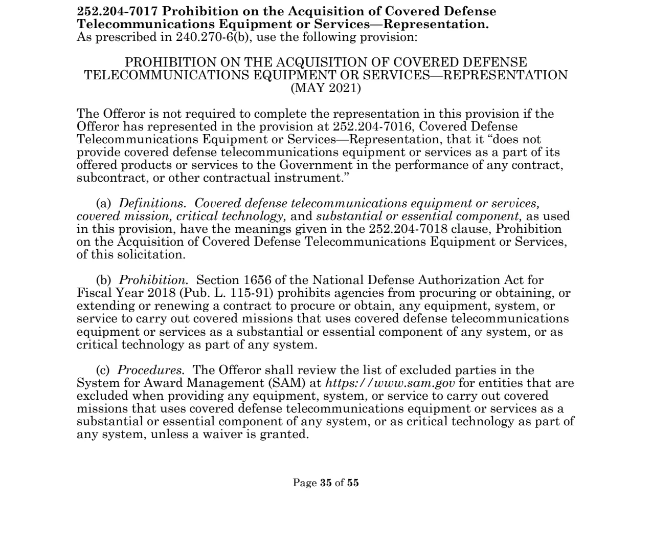Source page for 252.204-7017