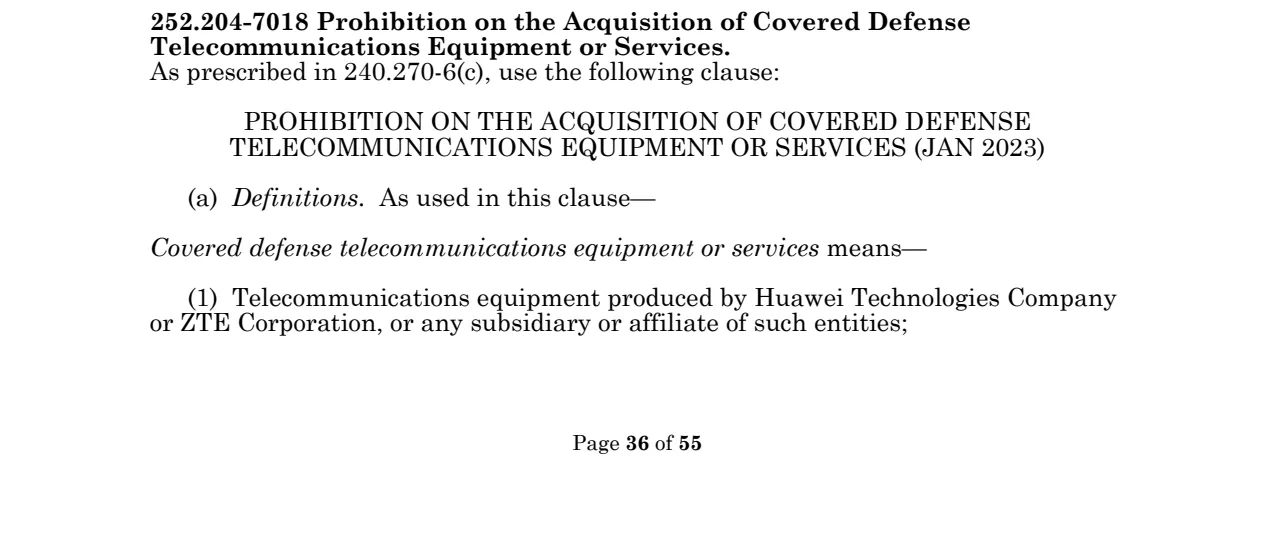 Source page for 252.204-7018