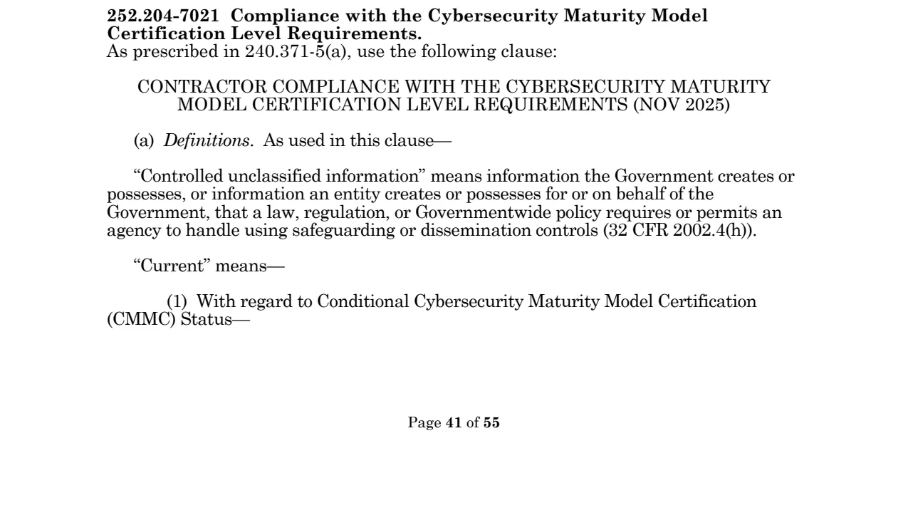 Source page for 252.204-7021