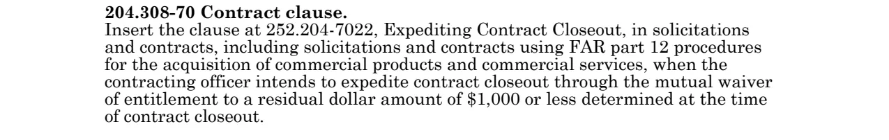 Prescription for 252.204-7022