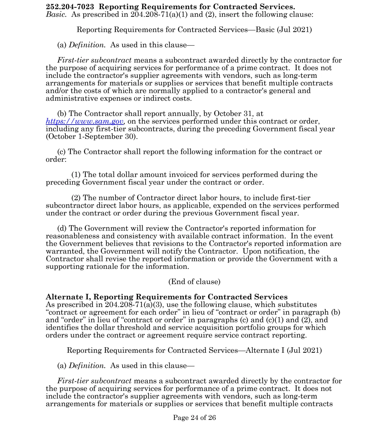 Source page for 252.204-7023