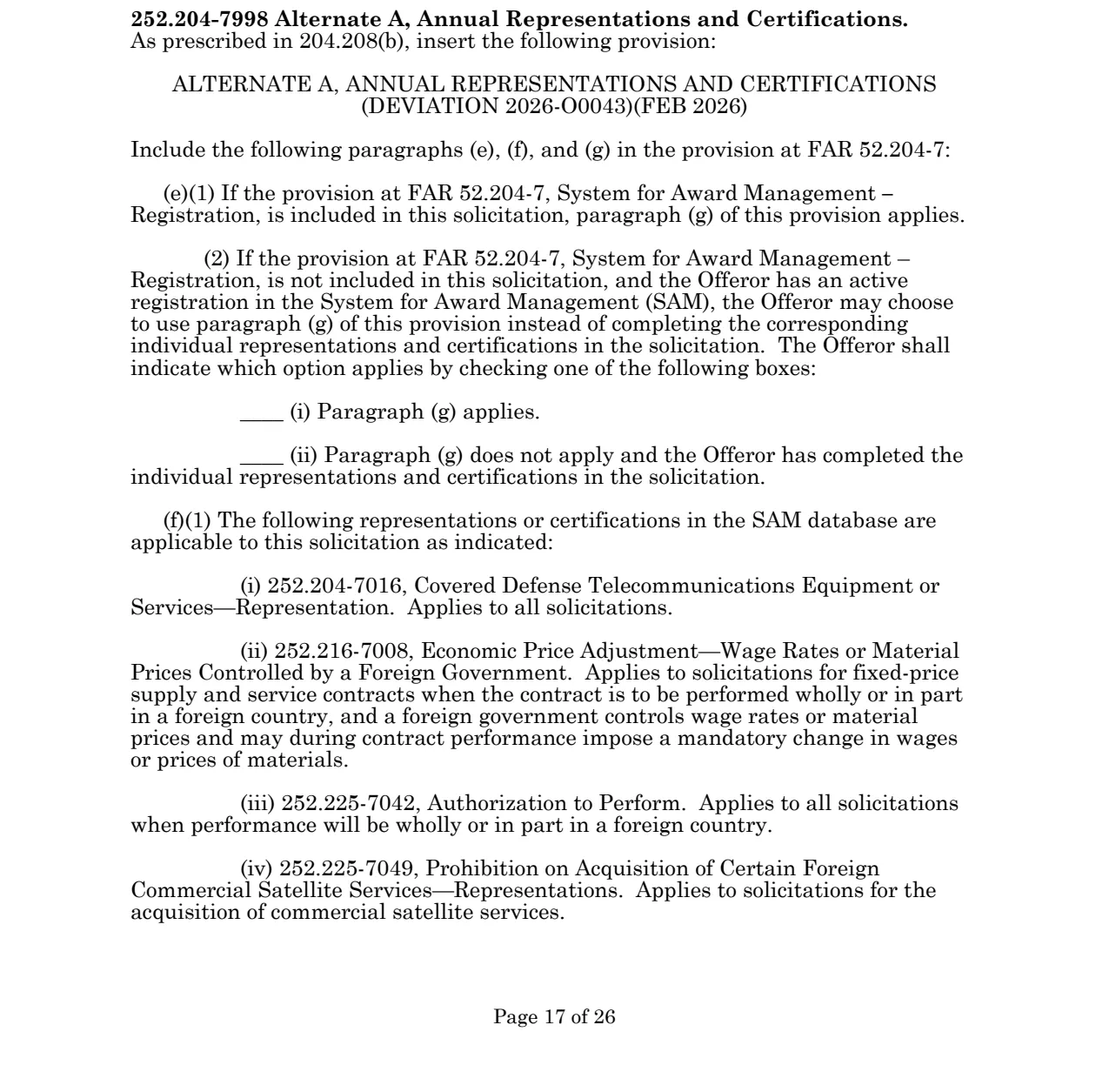 Source page for 252.204-7998
