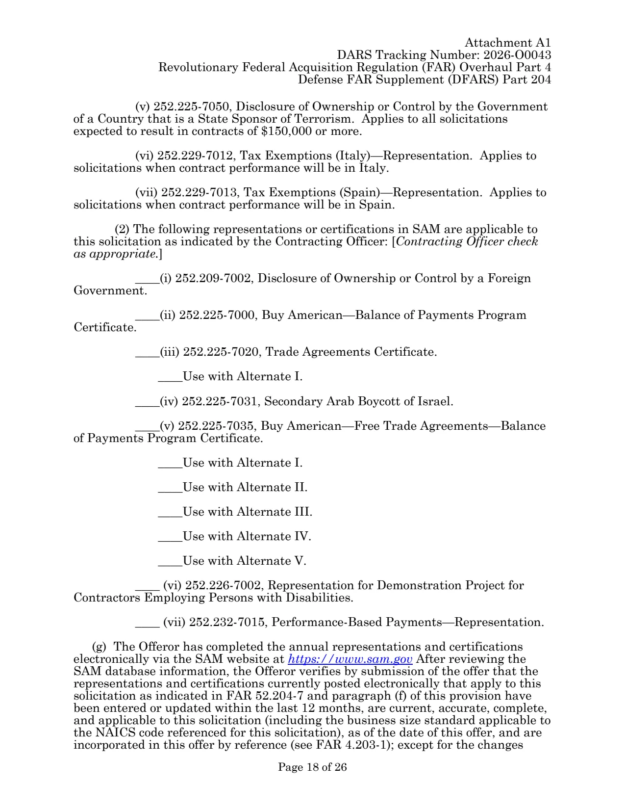 Source page for 252.204-7998