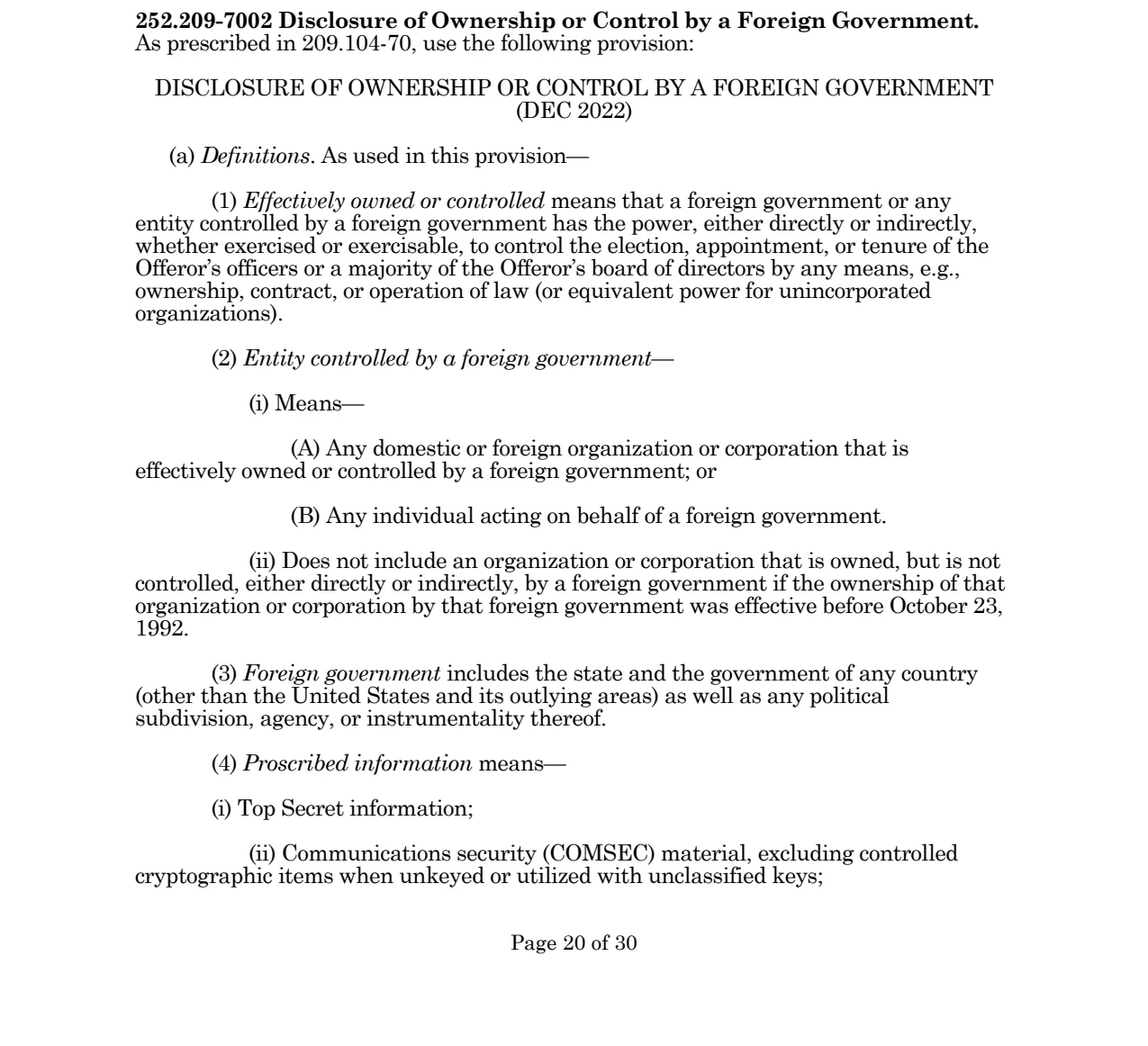Source page for 252.209-7002