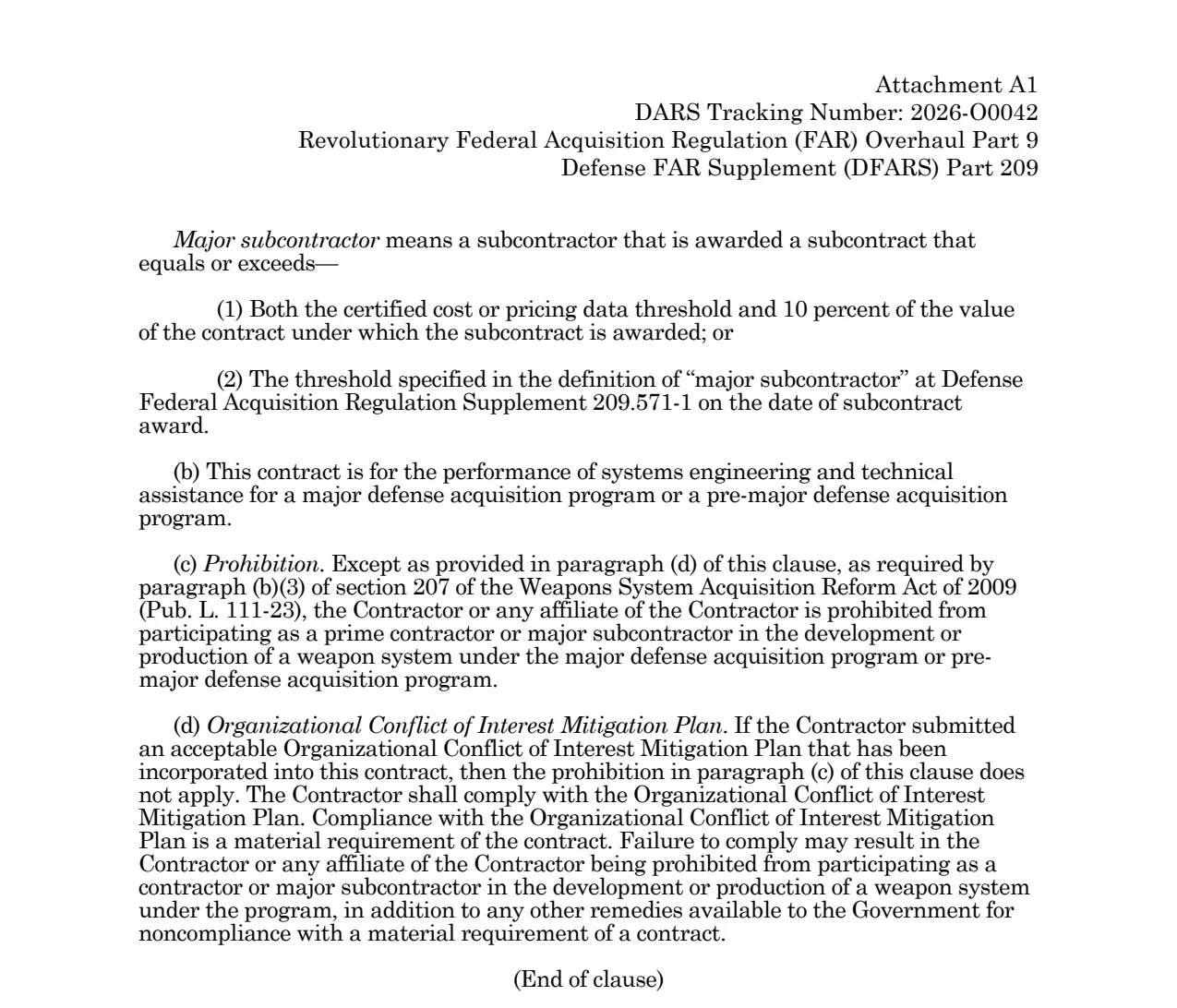 Source page for 252.209-7009