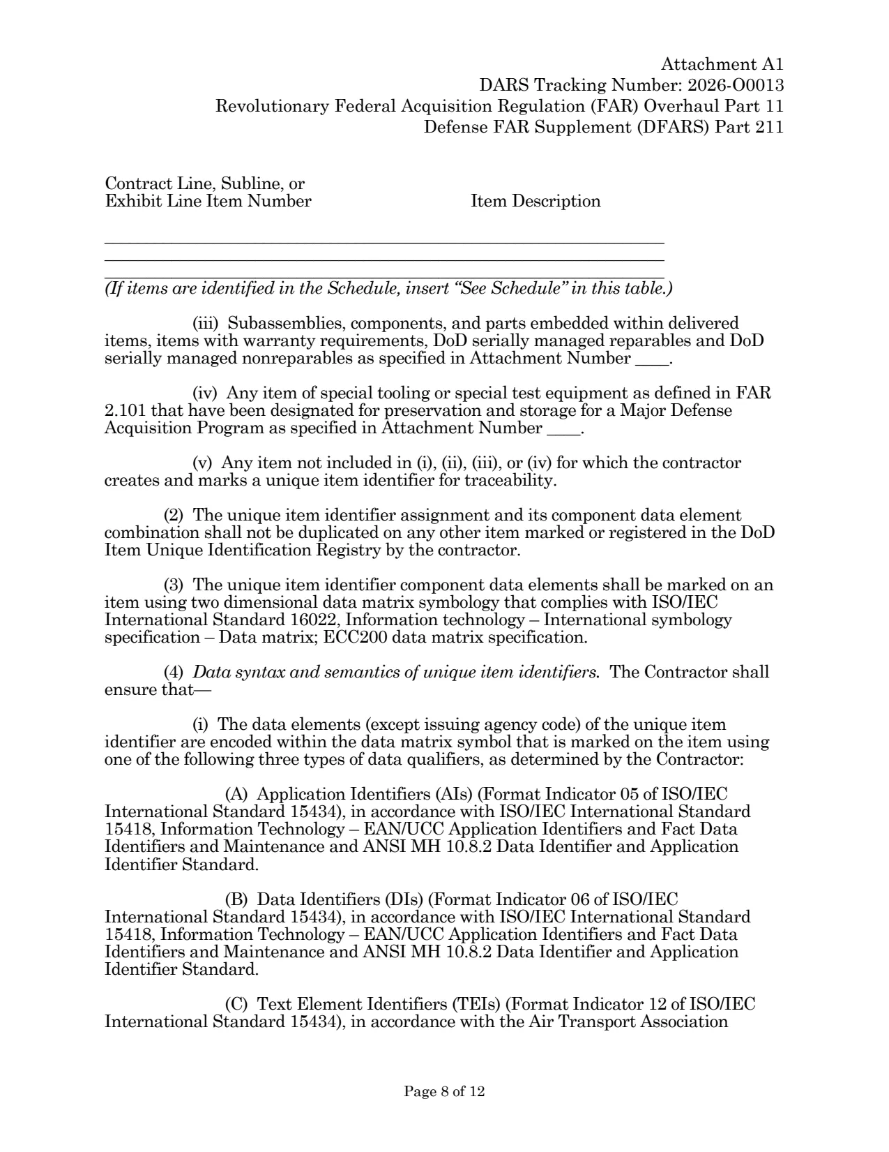 Source page for 252.211-7003