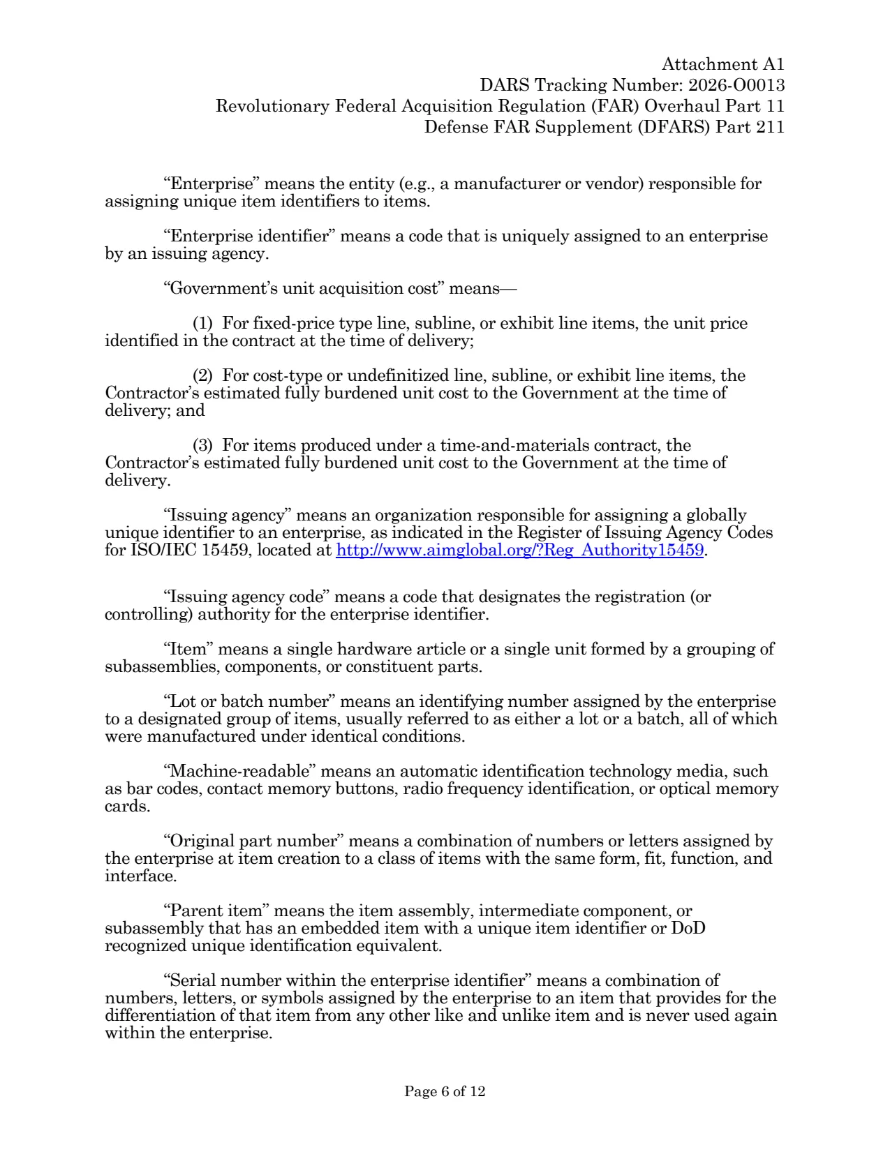 Source page for 252.211-7003