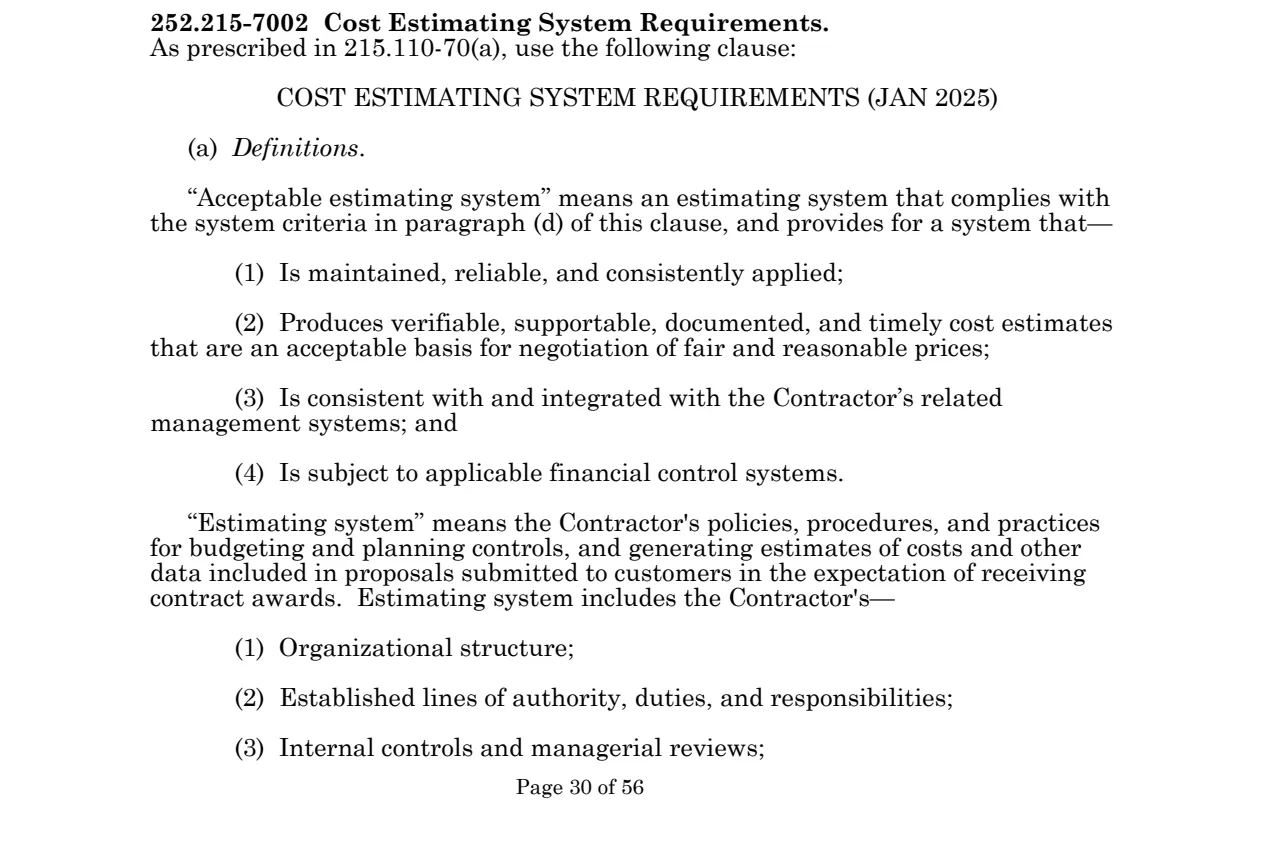 Source page for 252.215-7002