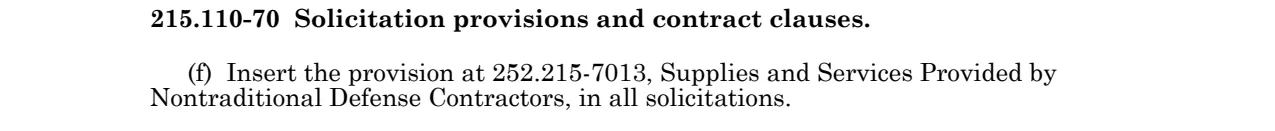Prescription for 252.215-7013