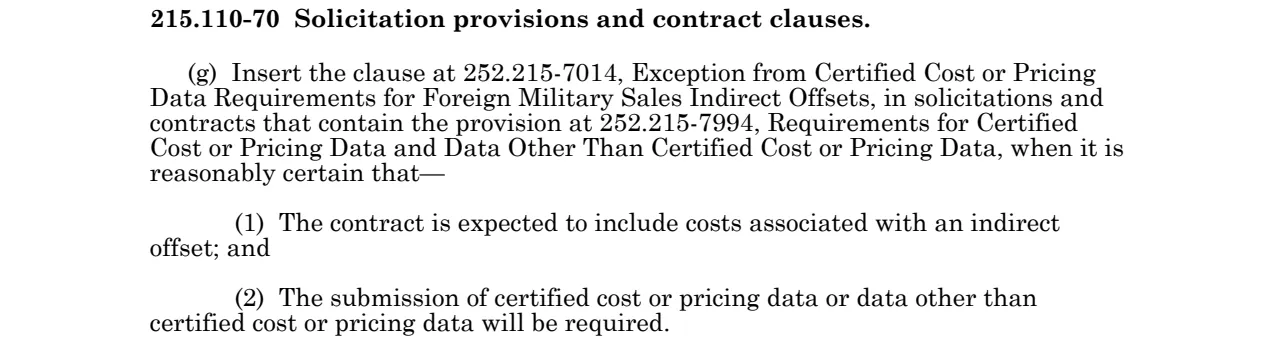 Prescription for 252.215-7014