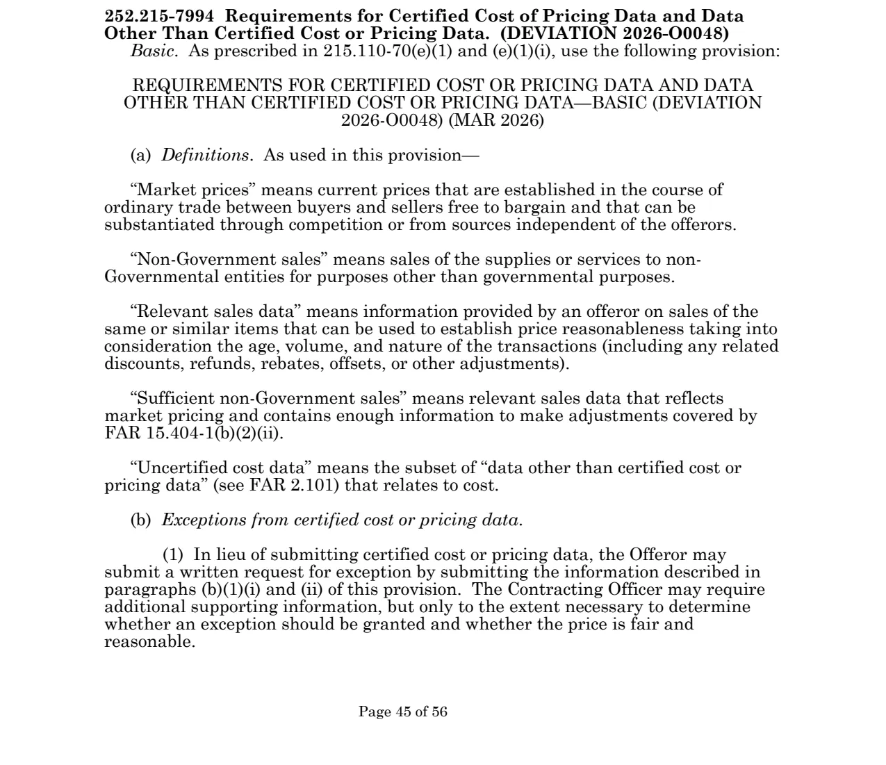 Source page for 252.215-7994