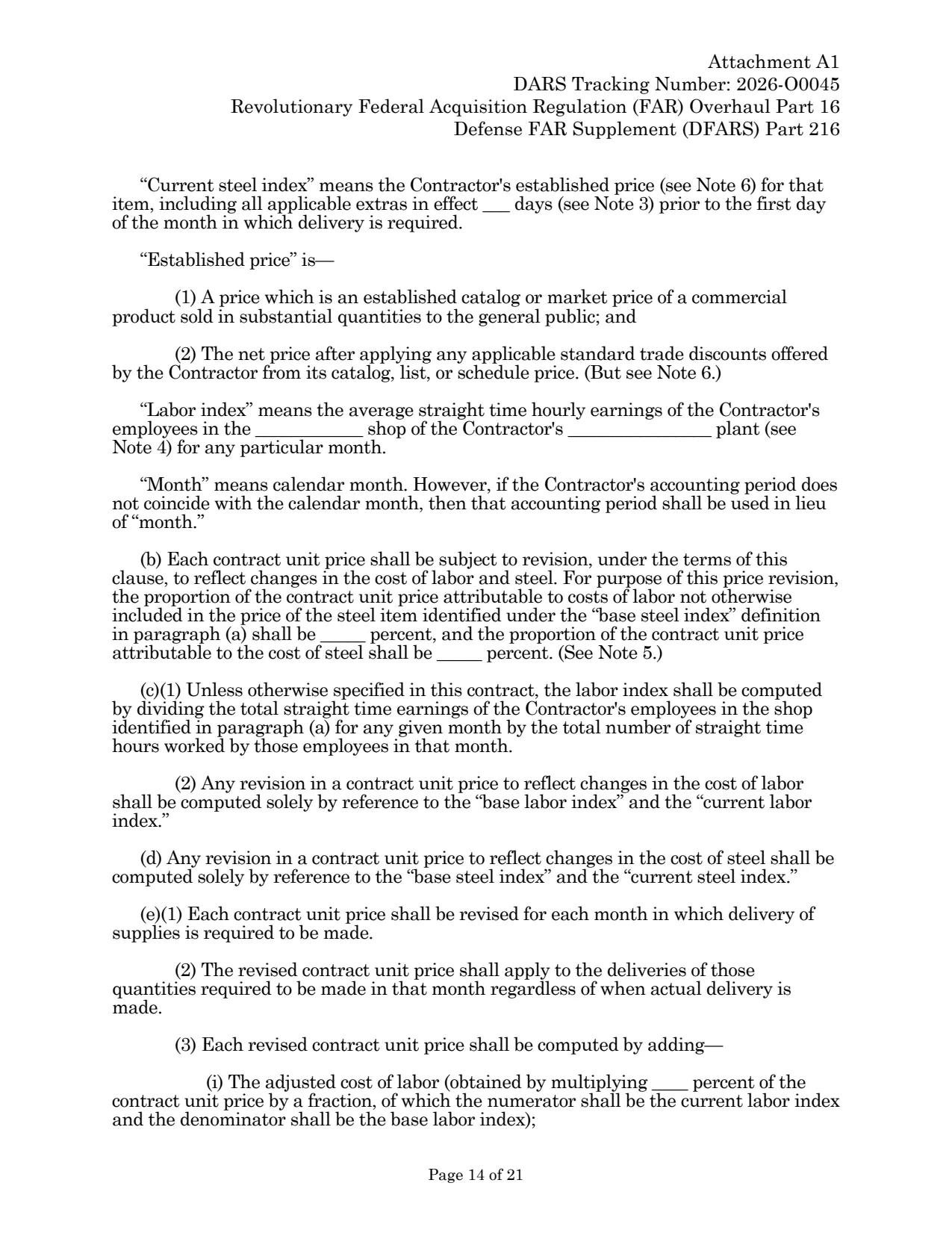 Source page for 252.216-7001