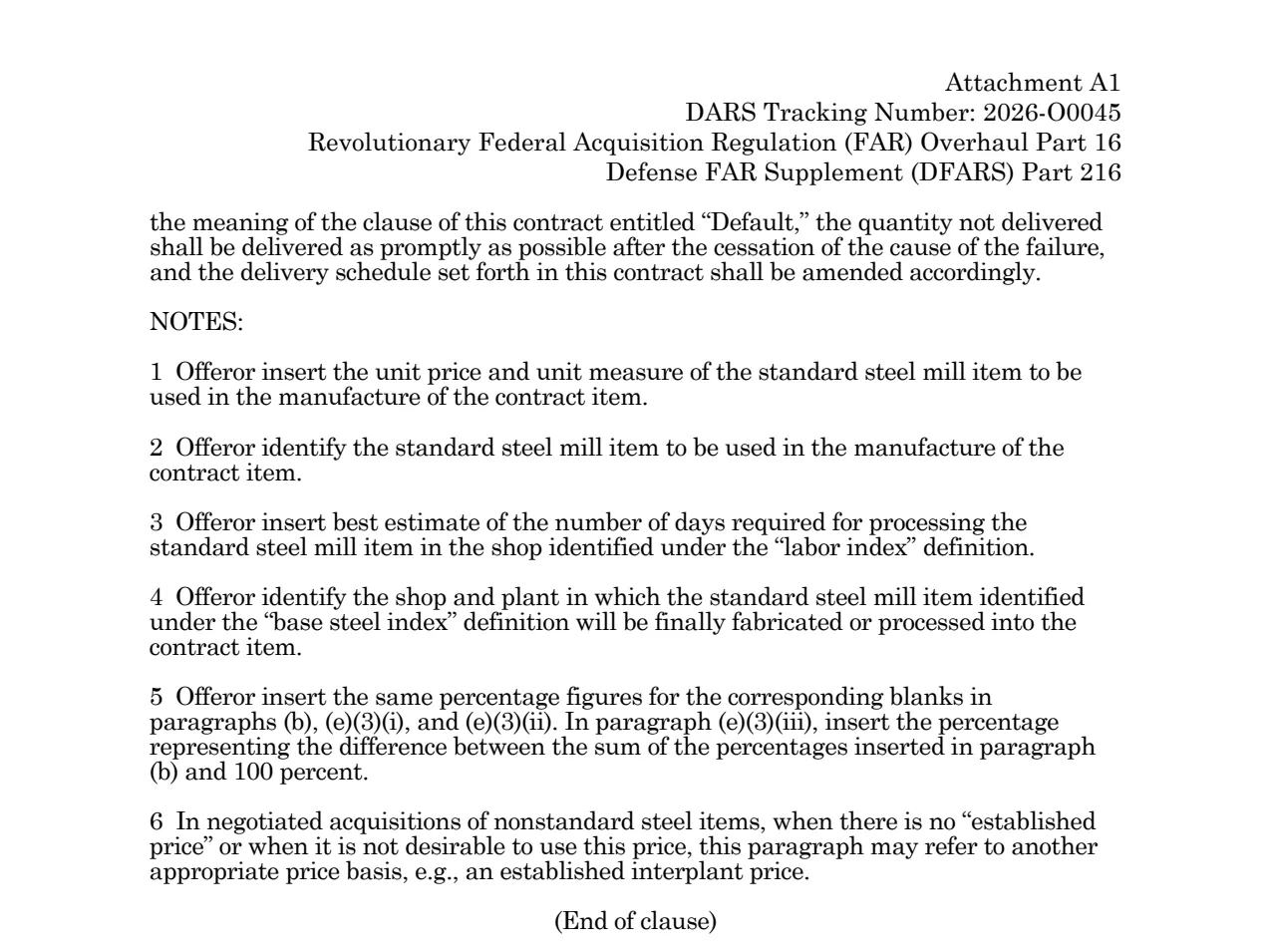 Source page for 252.216-7001