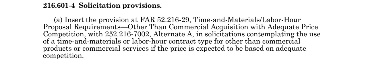 Prescription for 252.216-7002