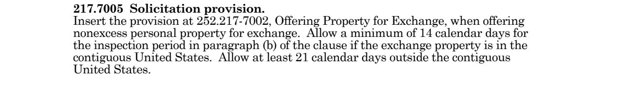 Prescription for 252.217-7002