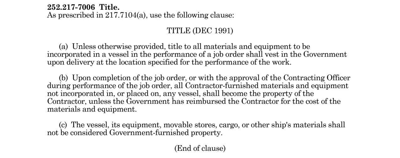 Source page for 252.217-7006