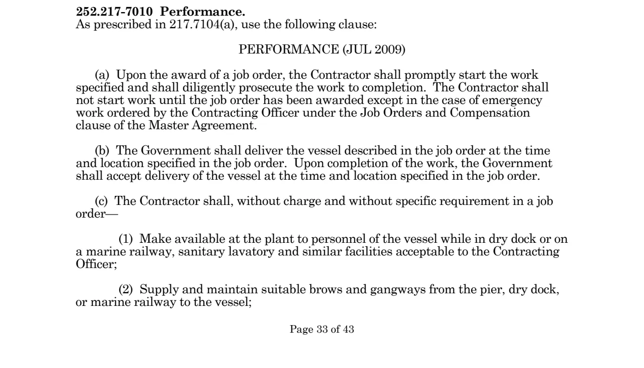 Source page for 252.217-7010