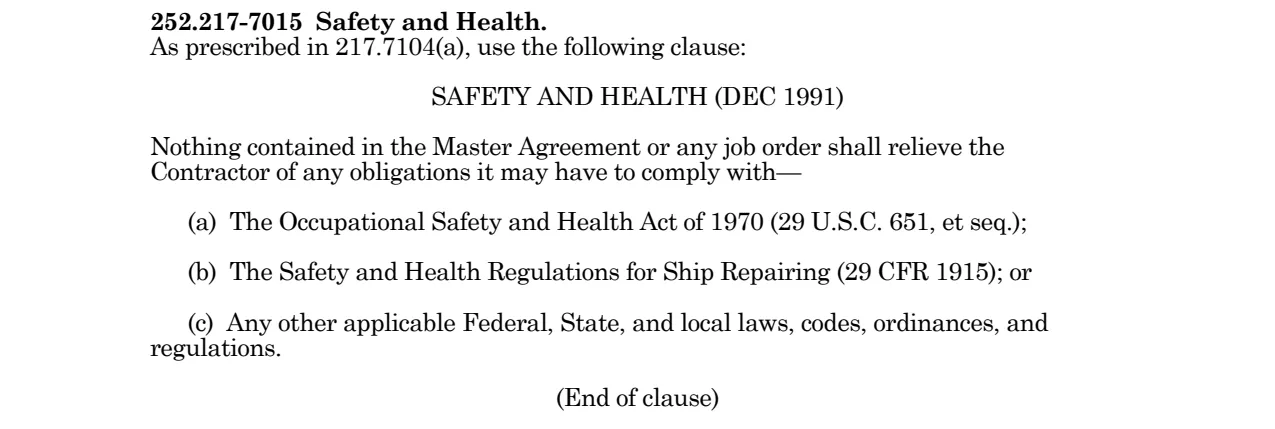 Source page for 252.217-7015