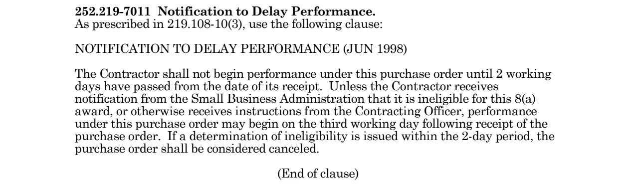 Source page for 252.219-7011