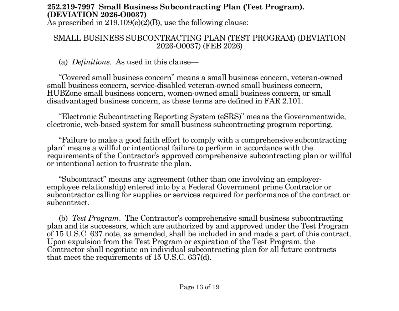 Source page for 252.219-7997