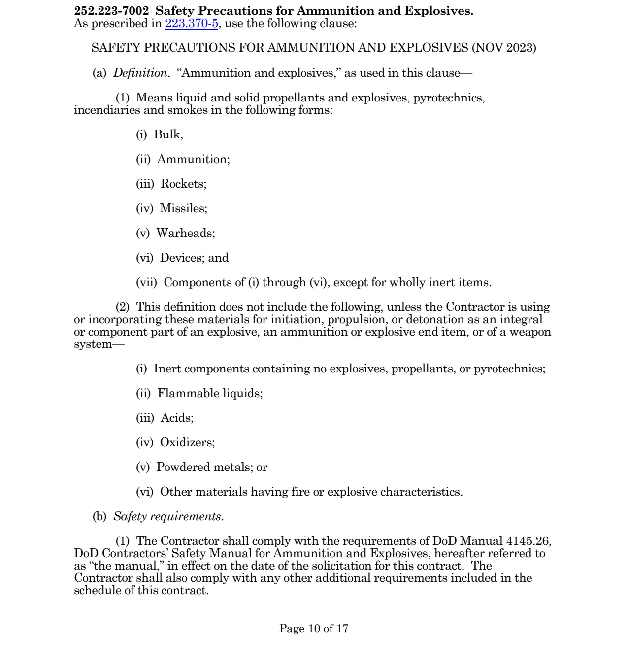 Source page for 252.223-7002