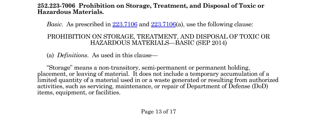 Source page for 252.223-7006