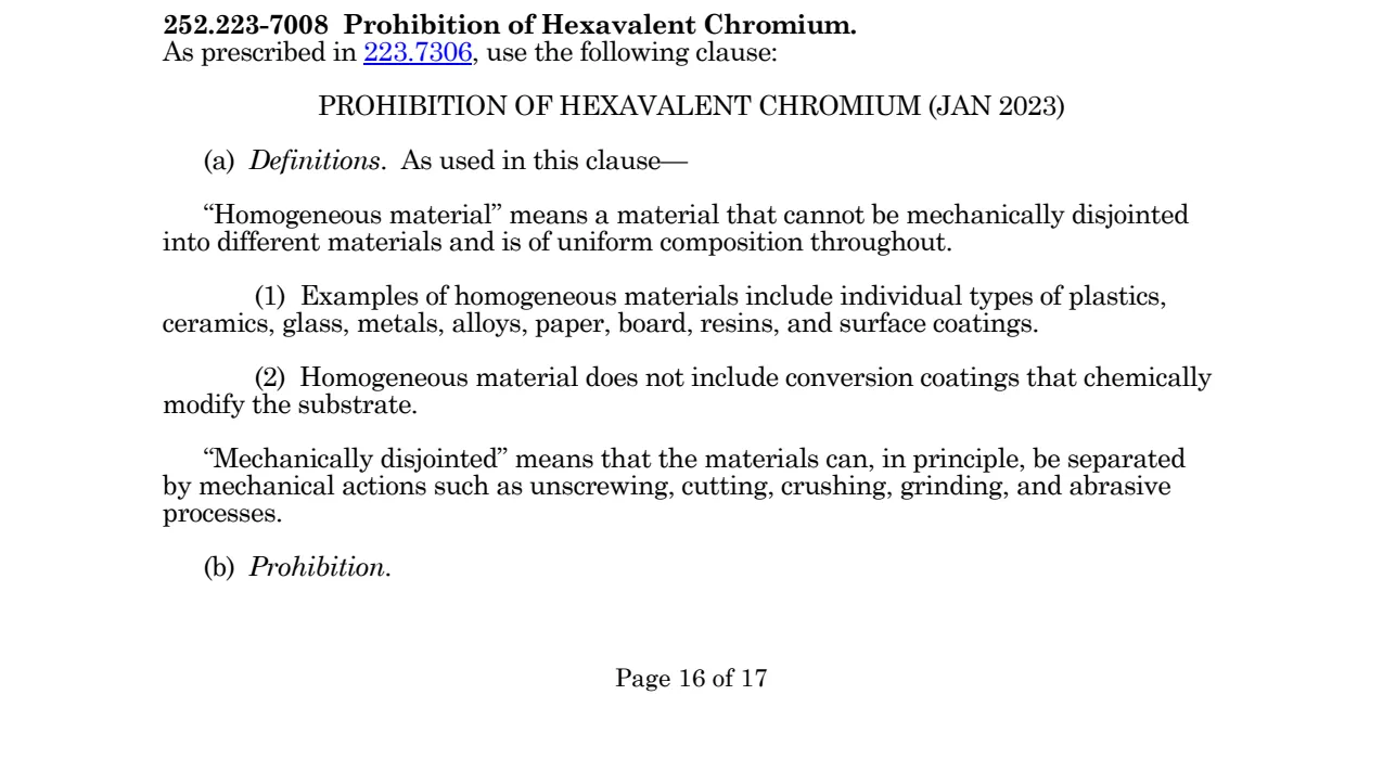 Source page for 252.223-7008