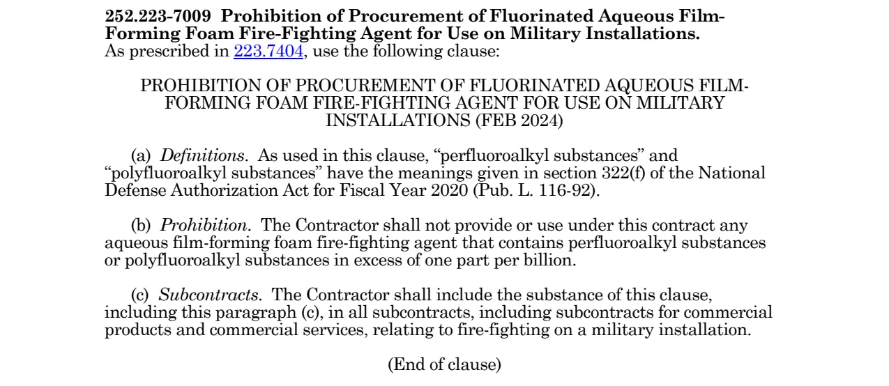 Source page for 252.223-7009