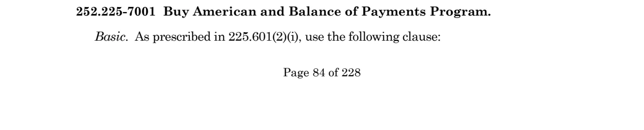 Source page for 252.225-7001