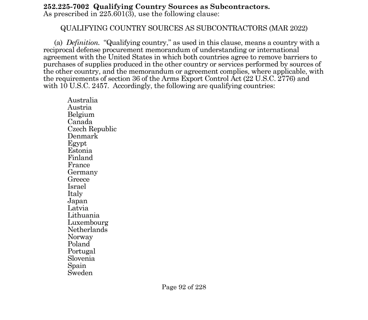 Source page for 252.225-7002