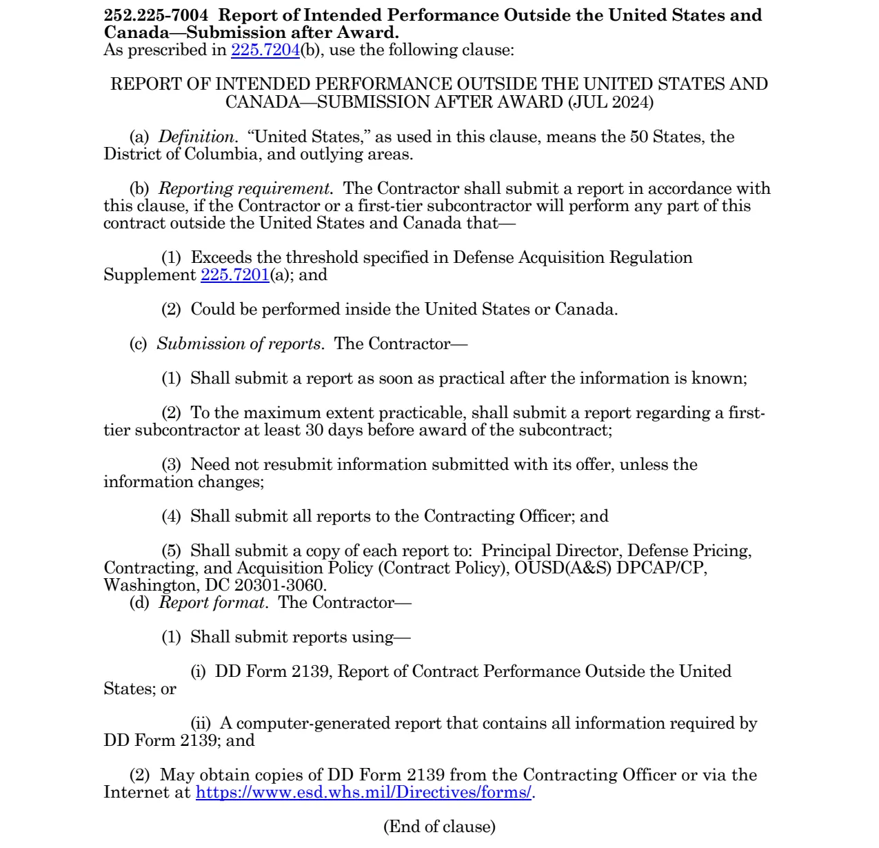 Source page for 252.225-7004