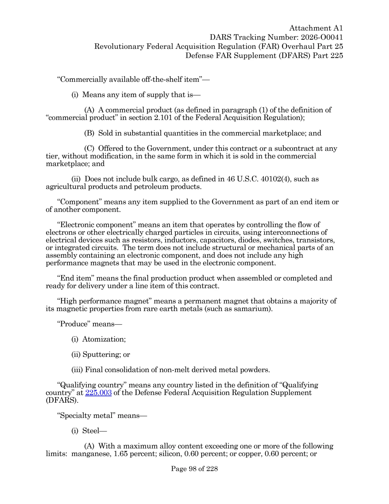 Source page for 252.225-7009