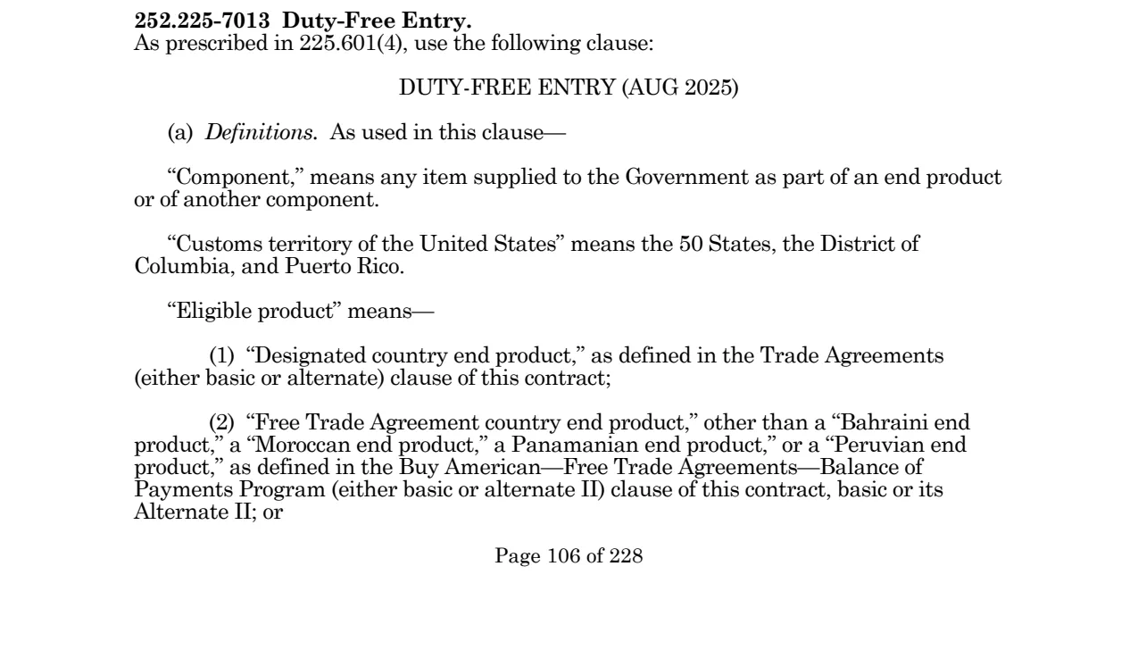 Source page for 252.225-7013