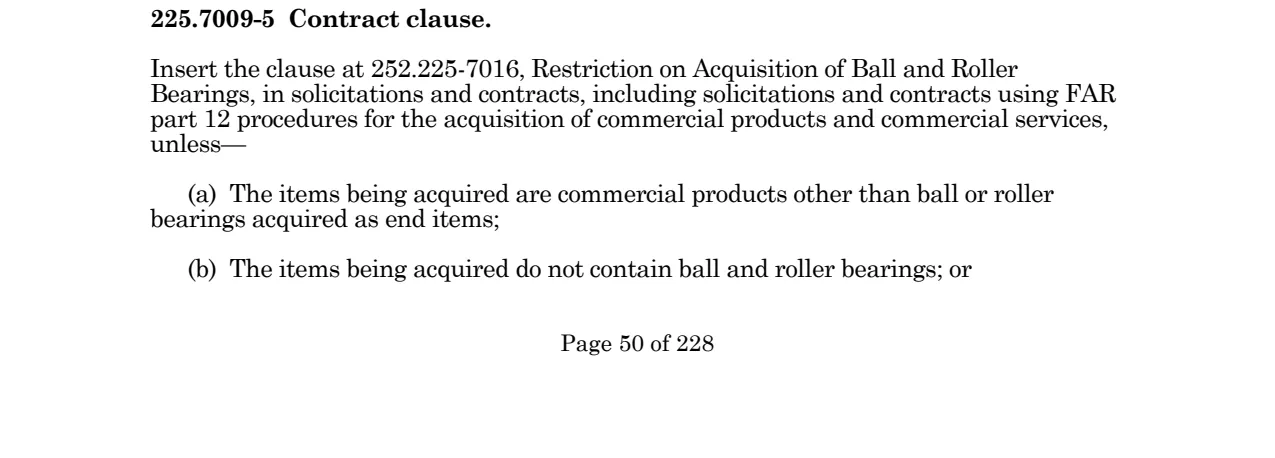Prescription for 252.225-7016