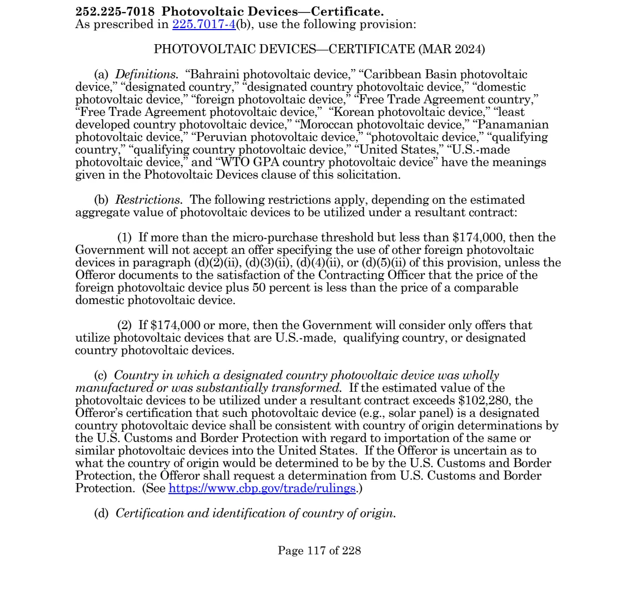 Source page for 252.225-7018