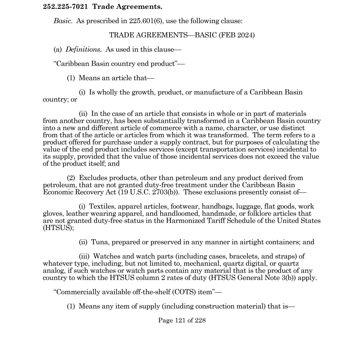 Source page for 252.225-7021