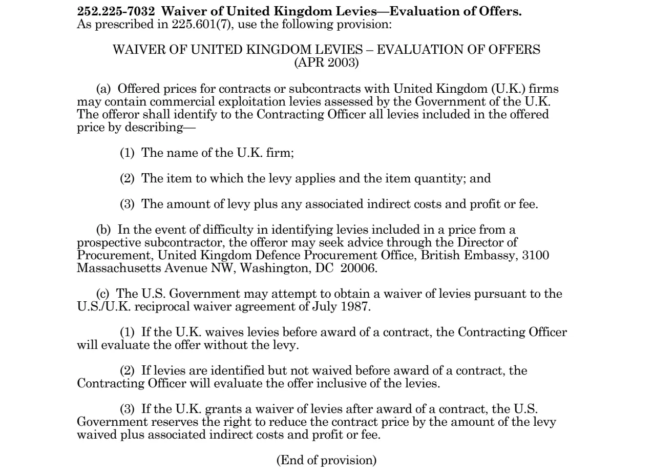 Source page for 252.225-7032