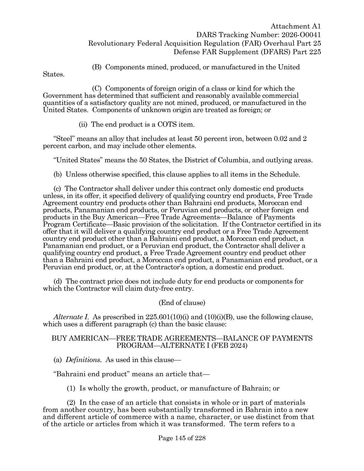 Source page for 252.225-7036