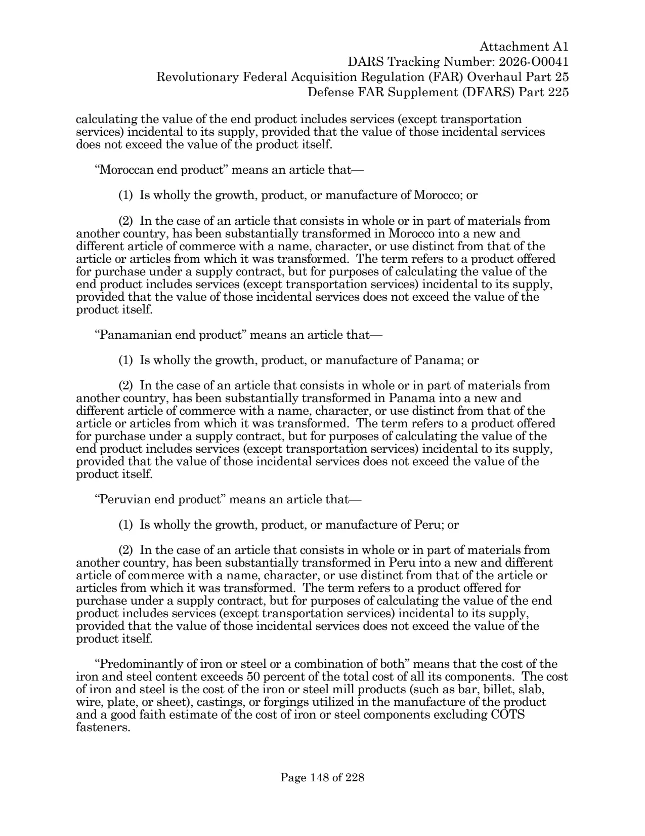 Source page for 252.225-7036