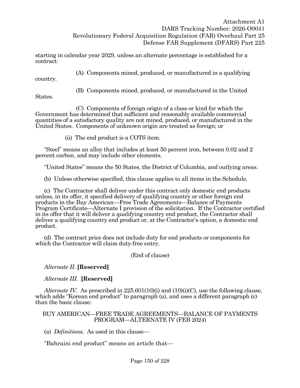 Source page for 252.225-7036