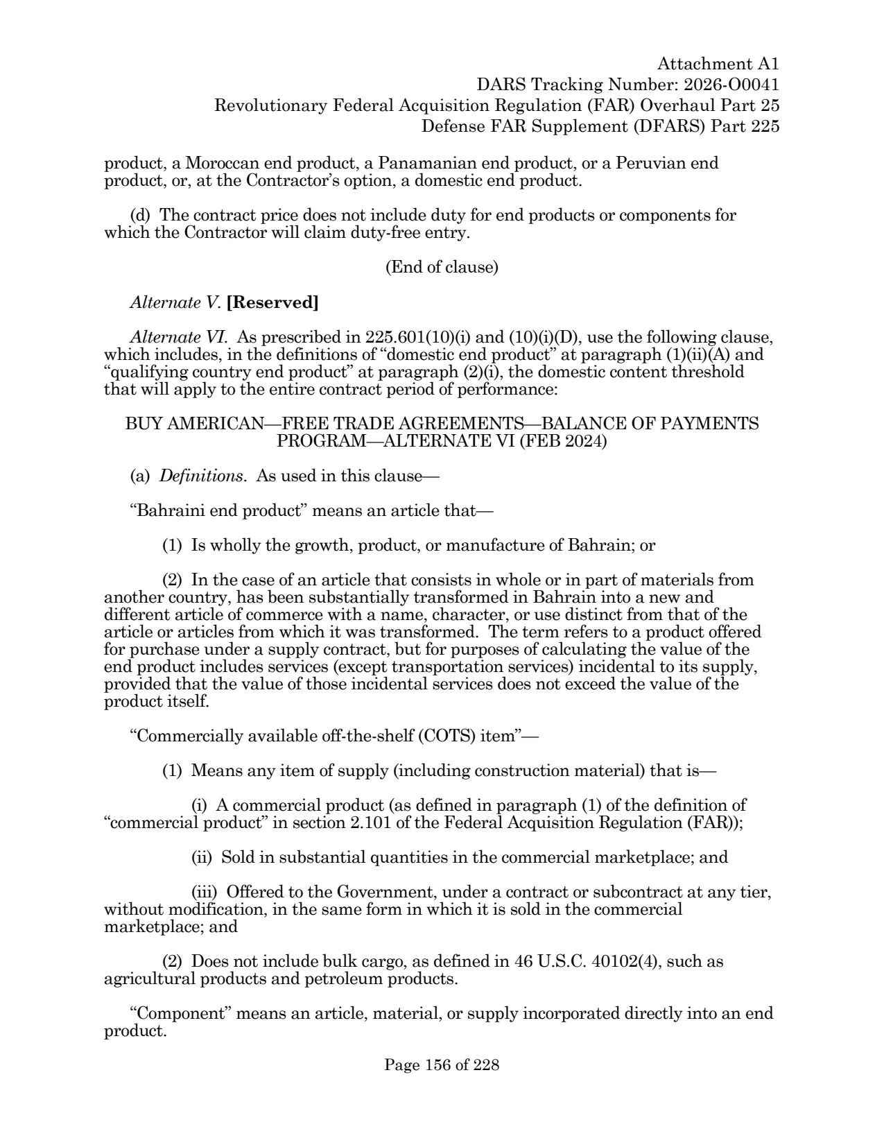 Source page for 252.225-7036