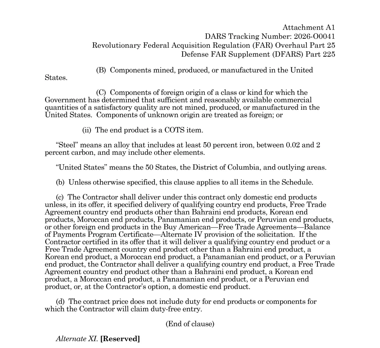 Source page for 252.225-7036